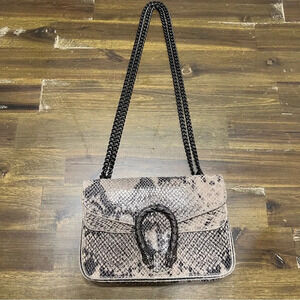 Borse In Pelle Geniune Leather Snake Print Shoulder Crossbody Bag